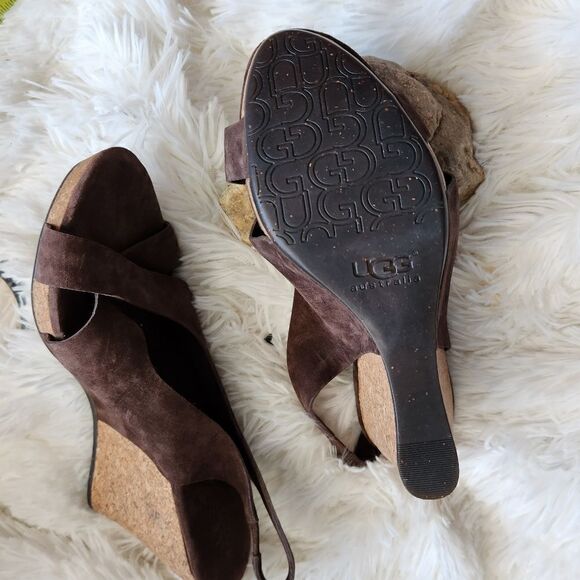 Ugg Hazel leather wrapped cork wedges - Picture 11 of 11